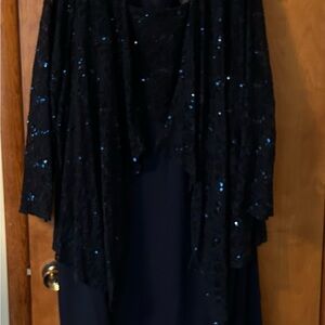 Guess Navy and Black Sequin Long Sleeve Dress